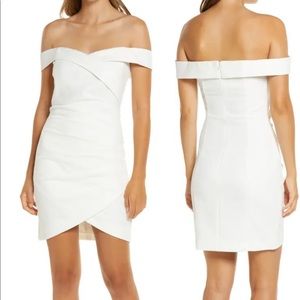 Lavish Alice Off the Shoulder white dress